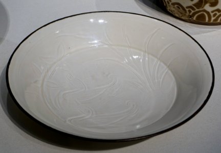 Dish with incised ducks, Ding ware, China, Hebei Province, Quyang, Ding kilns, Northern Song dynasty, 1000s to early 1100s, porcelaneous stoneware, metal rim - Freer Gallery of Art - DSC05035