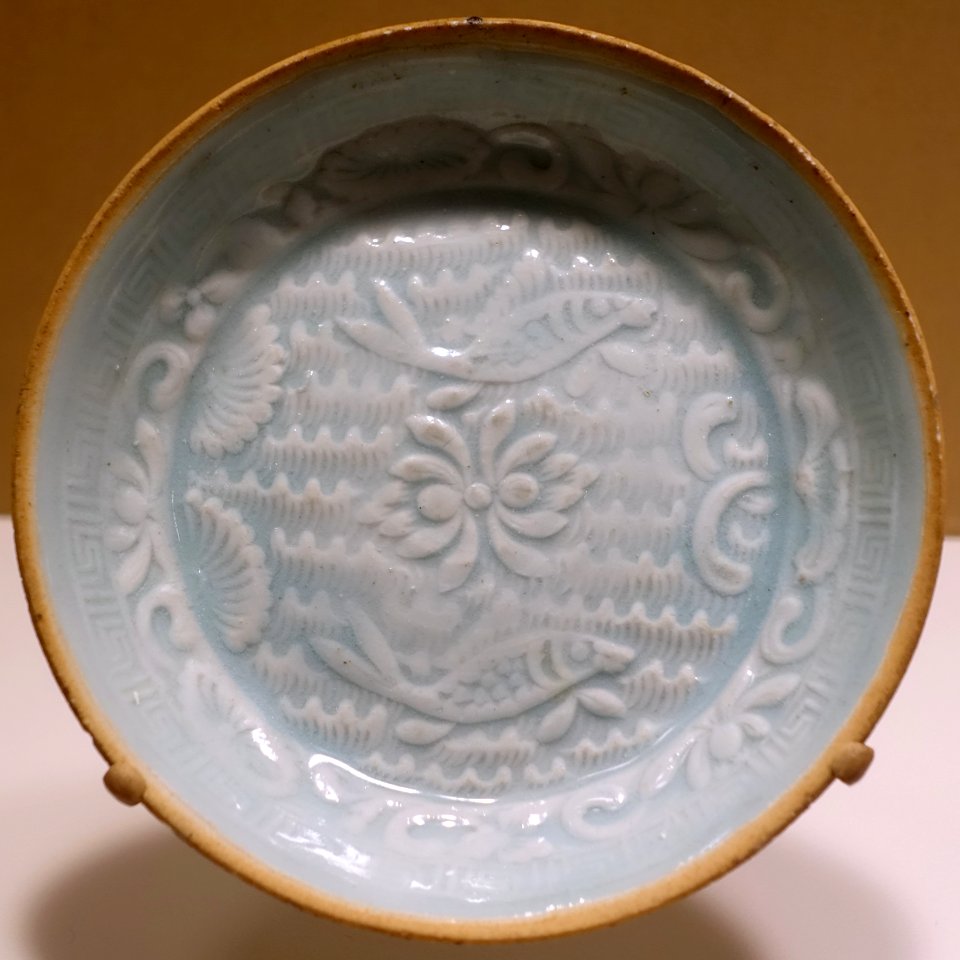 Dish with molded carp, China, Southern Song period, 13th century AD, Qingbai ware, stoneware - John and Mable Ringling Museum of Art - Sarasota, FL - DSC00722