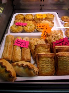 Display of meat pies