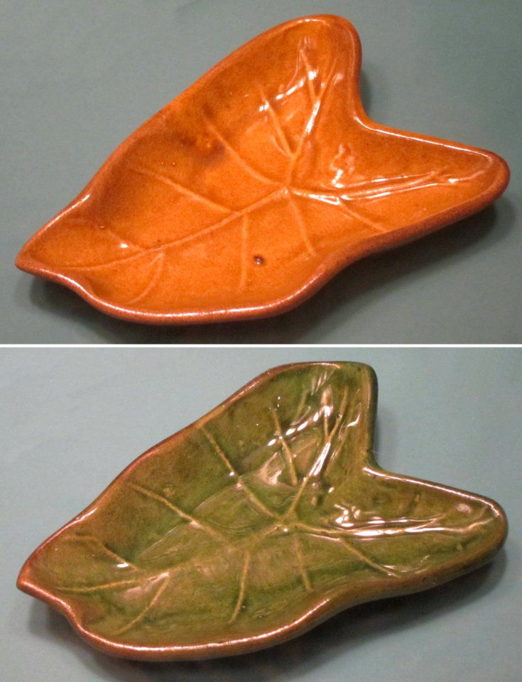 Dishes with ape leaf design, Hawaiian Potters Guild, Honolulu Museum of Art