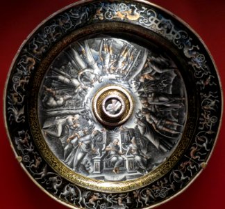 Dish with Moses enthroned by Pierre Reymond, third quarter of the 16th century, The Hermitage