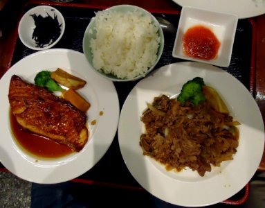 Dishes served at Asian restaurant in NY City