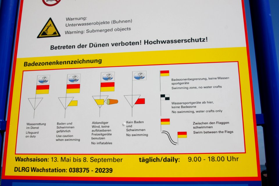 DLRG Badezonenkennzeichnung