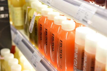 Fruit juice color supermarket