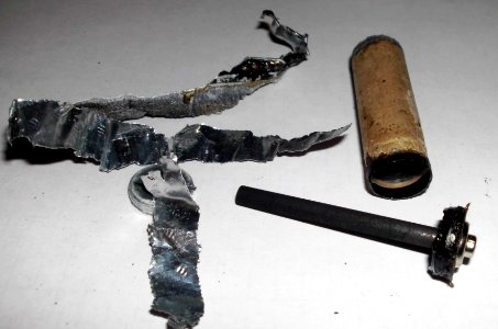 Disassembled AA zinc-carbon batteries (f03)