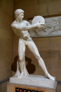Discobolus by Matthaus Kessels, 1828, marble - Sculpture Gallery, Chatsworth House - Derbyshire, England - DSC03534