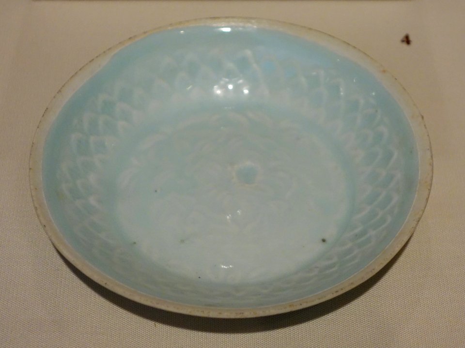 Dish, China, Song Dynasty, 960-1279, porcelain with molded decoration under glaze - Chazen Museum of Art - DSC01658
