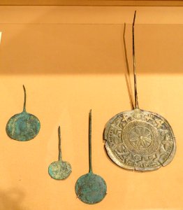 Disc-headed pins - Surkh Dum-i-Luri site, Iran, c. 800-650 BC - Oriental Institute Museum, University of Chicago - DSC07960