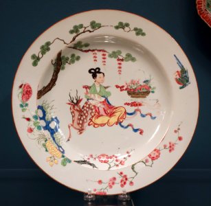 Dish portraying either the Queen Mother of the West or the fairy Magu, Chinese porcelain, 1723-1735 - Winterthur Museum - DSC01519