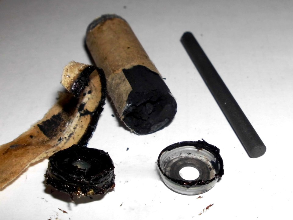Disassembled AA zinc-carbon batteries (f05)