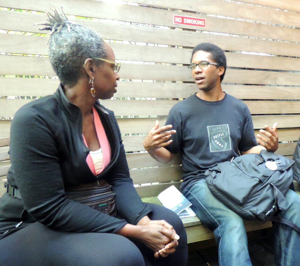 Discussion on terrace on Underhill Av jeh