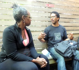 Discussion on terrace on Underhill Av jeh