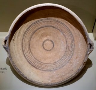 Dish, Cypriot, Late Bronze Age, Late Cypriot III, c. 1200-1100 BC, terracotta - Middlebury College Museum of Art - Middlebury, VT - DSC08011