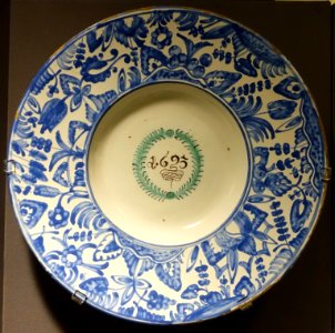 Dish, Slovakia, Haban, 1693, faience - Museum of Anthropology, University of British Columbia - DSC08910