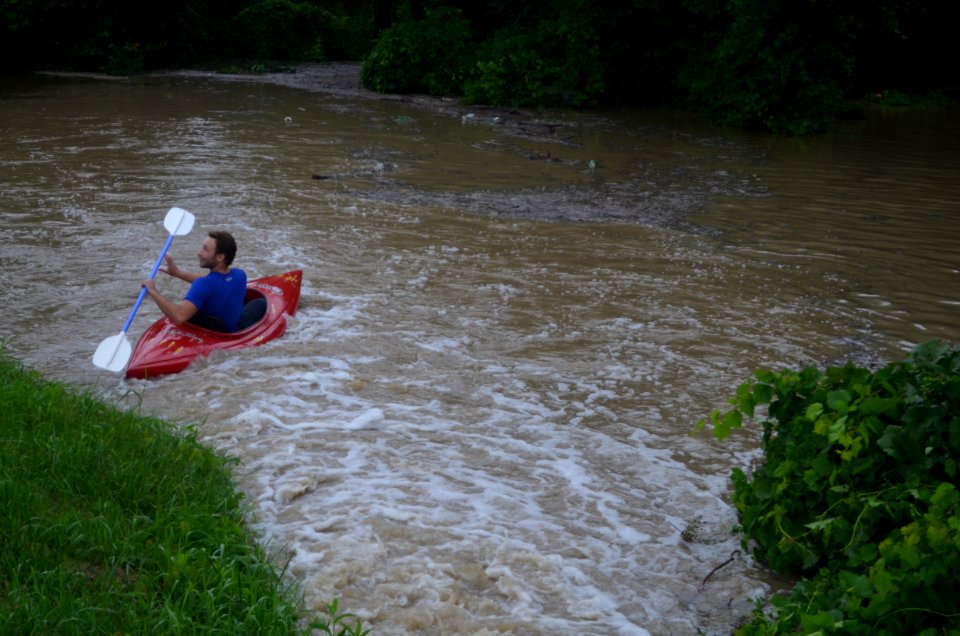 Ditch flooding kayaking