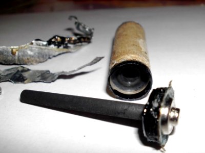 Disassembled AA zinc-carbon batteries (f04)