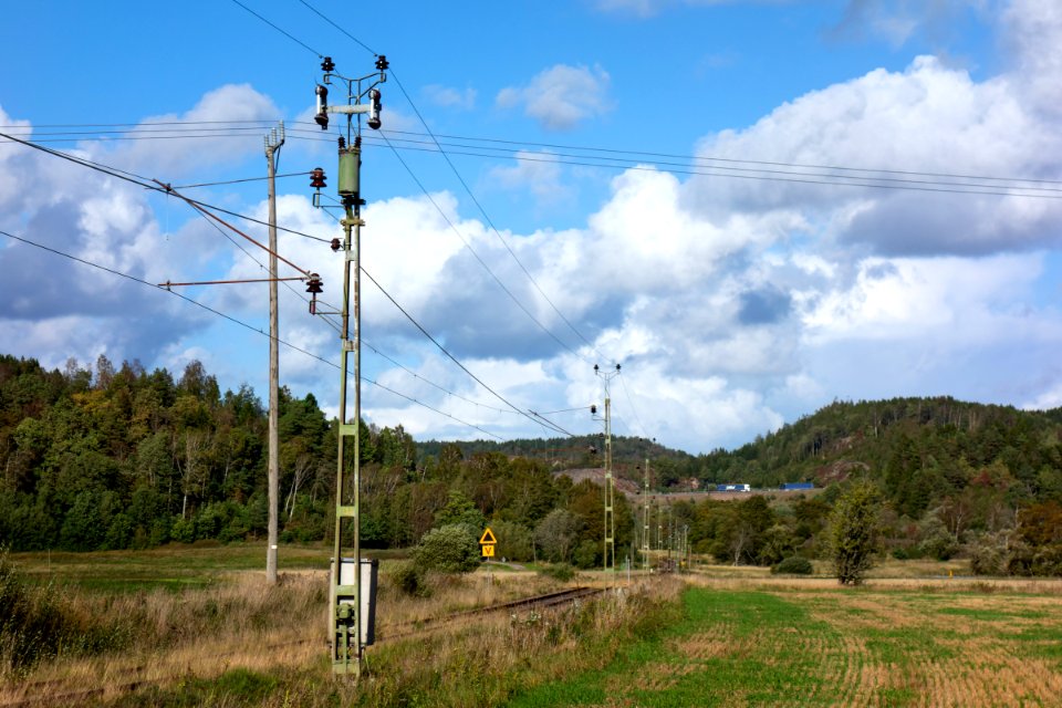 Discontinued Lysekil Line crossed by road E6 between Oslo and Gothenburg