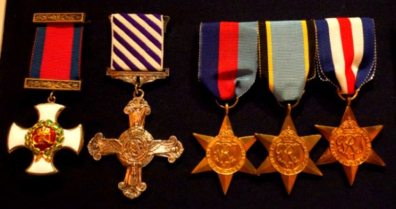 Distinguished Service Order, Distinguished Flying Cross, 1939-1945 Star, AirCrew Europe Star, France and Germany Star, awarded to Wing Commander Lawrence L. MacKinnon, 405 Squadron RCAF - Glenbow Museum - DSC00622
