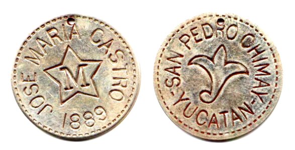 Ficha M de la Hacienda San Pedro Chimay, Yucatán (01)(anverso y reverso)