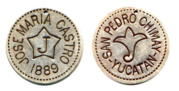 Ficha J de la Hacienda San Pedro Chimay, Yucatán (01)(anverso y reverso)
