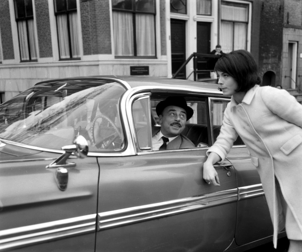 Filmopnamen voor de film Het diamanten collier . Scene tussen beide hoofdrolsp, Bestanddeelnr 915-0347