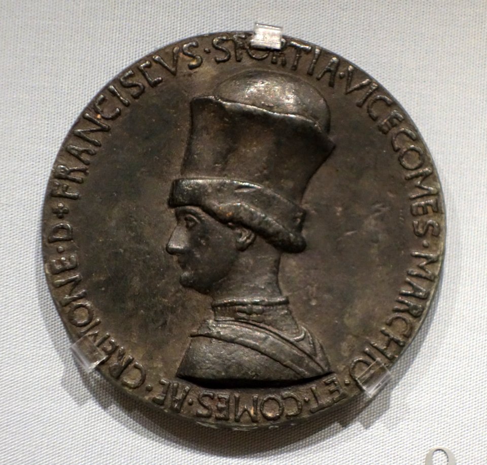 Francesco Sforza, condottiere, after 1450 Duke of Milan, by Antonio di Puccio Pisano, called Pisanello, designed c. 1441 - Chazen Museum of Art - DSC02128