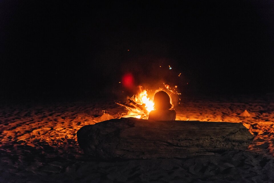 Fire woman campfire