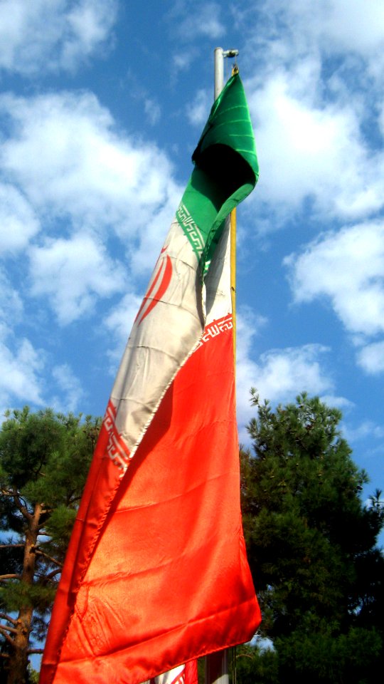 Flag of Iran in the Nishapur Railway Station square 23