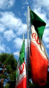 Flag of Iran in the Nishapur Railway Station square 24