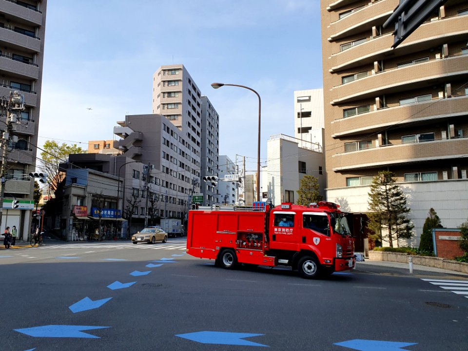 Fire truck in Ebisu
