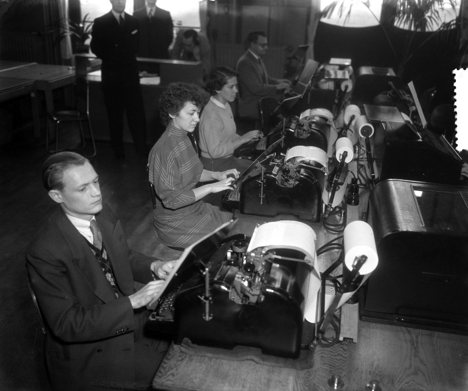 Finale wedstrijden telex typen telegraferen Amsterdam, Bestanddeelnr 905-4352