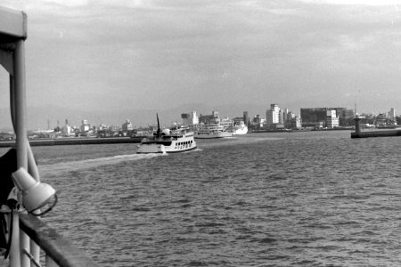 Ferry boats rushed into Takamatsu port
