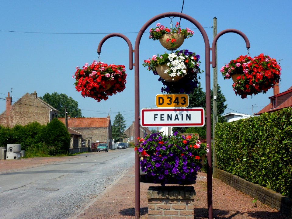 Fenain (Nord, Fr) city limit sign