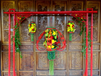 Floral arrangement - Lan Su Chinese Garden - Portland, Oregon - DSC01504
