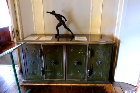 Food warming cabinet, c. 1910, cast iron, Ante Room - Shugborough Hall - Staffordshire, England - DSC00311