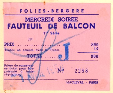 Folies - Bergere ticket