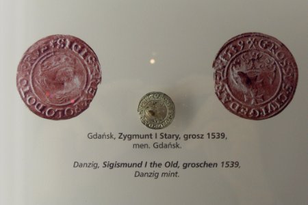 Gdańsk spichlerz Błękitny Baranek - Gdańsk Zygmunt I Stary grosz