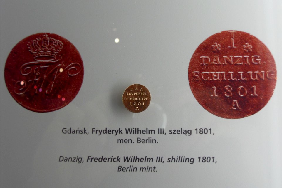 Gdańsk spichlerz Błękitny Baranek - Gdańsk Fryderyk Wilhelm III szeląg