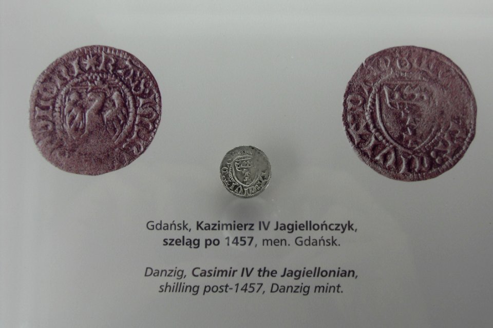 Gdańsk spichlerz Błękitny Baranek - Gdańsk Kazimierz IV Jagiellończyk szeląg