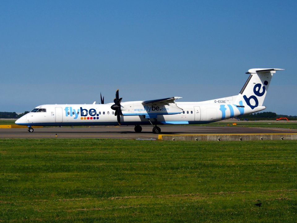 G-ECOC Flybe De Havilland Canada DHC-8-402Q Dash 8 taxiing at Schiphol (AMS - EHAM), The Netherlands, 18may2014, pic-2