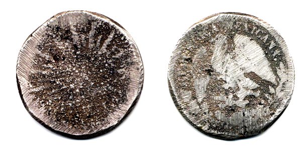 1 peso de Culiacán de 1915 (anverso y reverso)