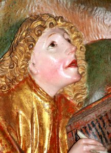 Friesach - Dominikanerkirche - Johannesaltar - Johannes auf Patmos - detail