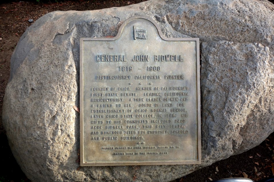 General John Bidwell plaque - Chico, California - DSC03032