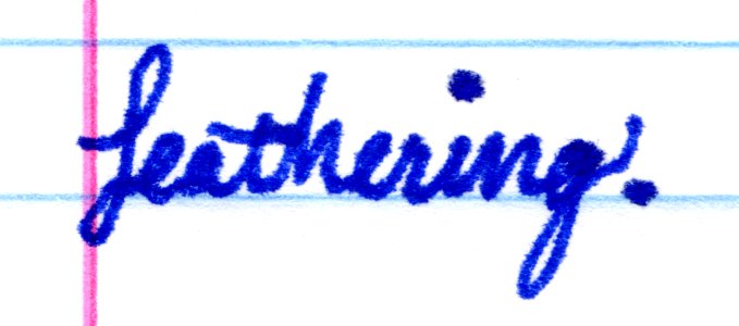 Fountain pen ink Feathering example with Levenger Cobalt Blue Ink photo