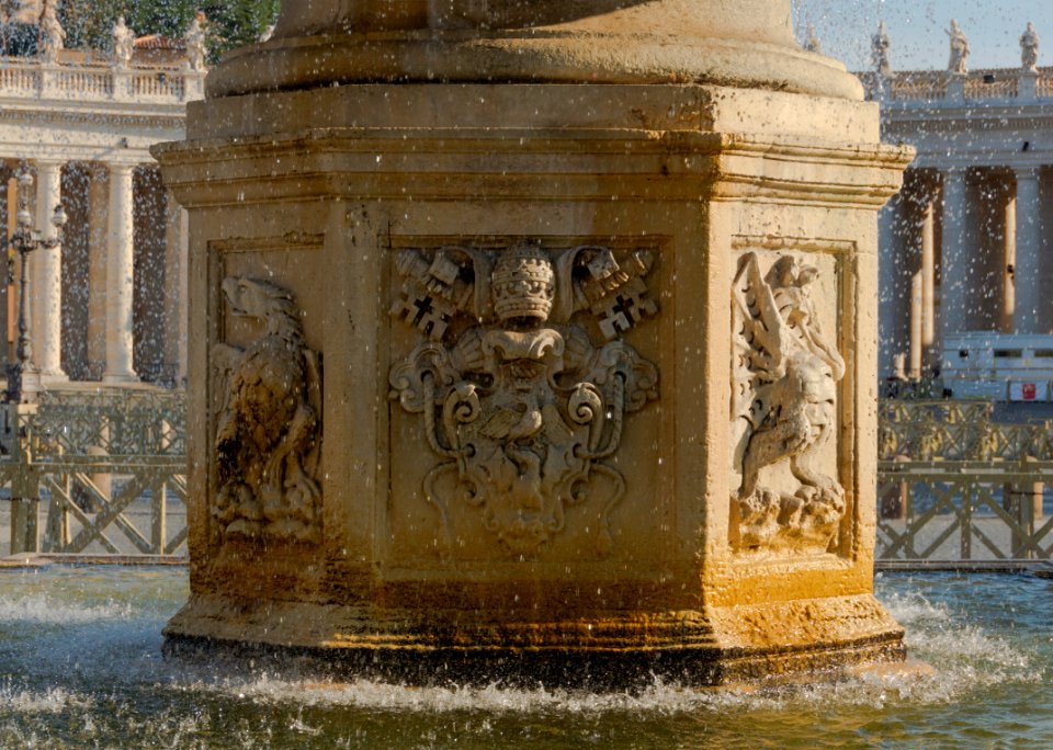 Fountain Saint Peter's Detail square Vatican City