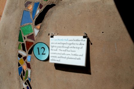 Earthship museum 12 can and bottle wall