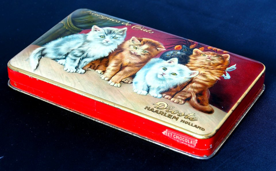 Droste Langues de Chats blik met afbeelding van 4 katjes, foto 2