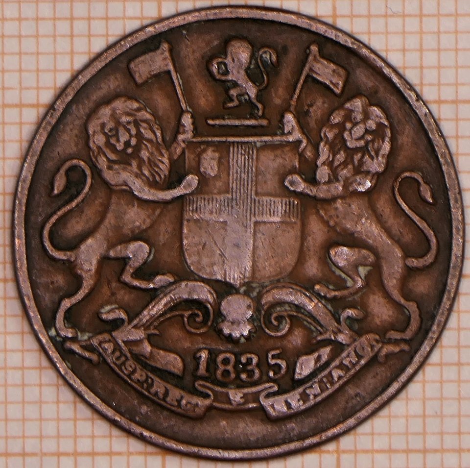 East India Company, One Quarter Anna 1835 - obverse