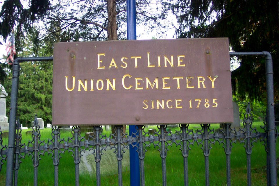 East line union cemetery sign