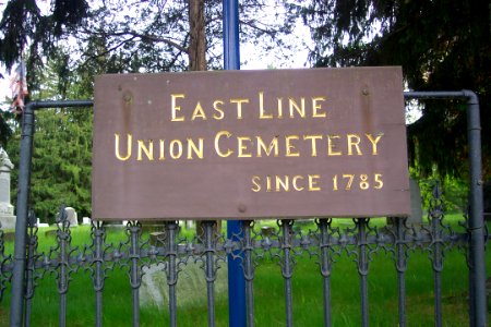 East line union cemetery sign